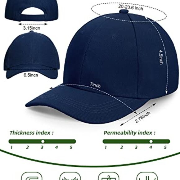 Blank Baseball Caps Adjustable Back Strap Unisex Plain Classic Retro Trucker - Picture 4 of 8